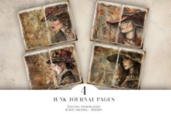 SteamPunk Ladies Junk Journal Digital Paper Bi-fold Product Image 1