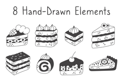 Cake Slice Doodles PNG Clipart Product Image 2