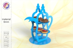 Ramadan tray laser cut file Arabic teapot two tier stand Product Image 1