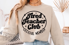 Tired Teacher Club SVG PNG - Teacher Shirt Coffee Lover Product Image 3