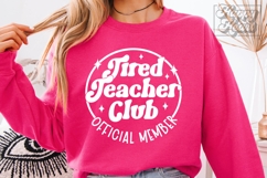 Tired Teacher Club SVG PNG - Teacher Shirt Coffee Lover Product Image 5
