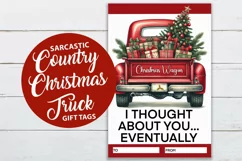 Sarcastic Christmas Truck Gift Tags| JPG PNG Product Image 2