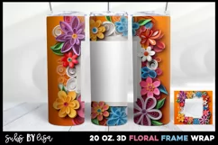 3D Picture Tumbler Flower Wrap | Floral Photo Frame | 20 oz Product Image 2