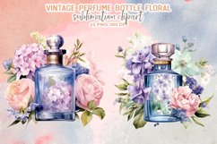 Vintage Perfume Bottles Floral Sublimation Clipart Product Image 3