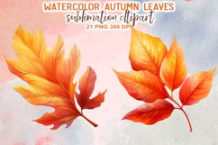 Watercolor Autumn Leaves Sublimation Clipart Product Image 3