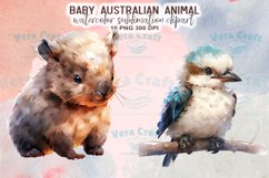 Baby Australian Animal Watercolor Sublimation Clipart Product Image 3