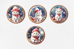 Christmas Decor. Cute Cat Round Pattern 20 PNG sublimations Product Image 6