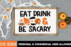 Eat Drink & Be Scary SVG Cut File,Eat Drink & Be Scary PNG Product Image 2