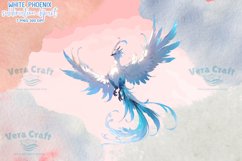 White Phoenix Watercolor Sublimation Clipart Product Image 3