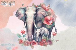 Mom &amp; Baby Wildlife Animal Watercolor Clipart - 12 Variation Product Image 4