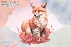 Mom&amp;Baby Woodland Animals Watercolor Clipart - 11 Variations Product Image 4