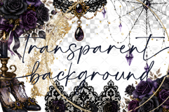 Purple Gothic Wedding Clipart Product Image 2