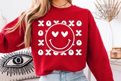 XOXO Valentines Day Happy Face SVG PNG - Retro Hugs Kisses Product Image 3