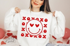 XOXO Valentines Day Happy Face SVG PNG - Retro Hugs Kisses Product Image 4