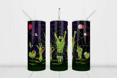 20oz Halloween Tumbler Zombie Hands Blood Sublimation Wrap2 Product Image 1