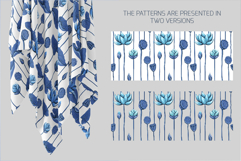 A set of seamless patterns with lotuses. 12 variations. Product Image 3