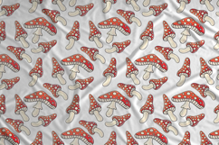 Amanitas. Illustration in hand draw style. Seamless pattern Product Image 3