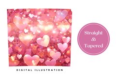 Love Hearts Tumbler Wrap, Glitter Tumbler Sublimation PNG Product Image 3