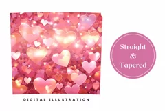 Love Hearts Tumbler Wrap, Glitter Tumbler Sublimation PNG Product Image 3