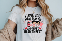Cute Couple Valentine Illustration I Love You More Than My Product Image 3