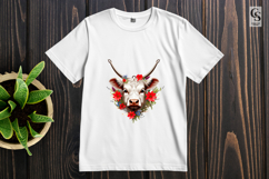 Floral Highland Cow Head Valentine Design SVG PNG Product Image 3