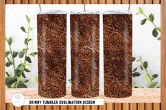 Tooled Leather Tumbler Sublimation Design 20 oz Tumbler Wrap Product Image 3