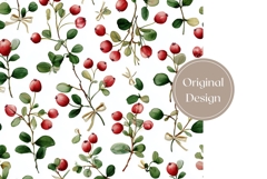 Watercolor Cowberry Tumbler Wrap, Berries Tumbler Product Image 3