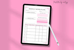 Coquette Weekly Work Plan Template Pink Aesthetic Planner Product Image 3