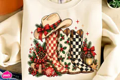 Rustic Christmas Cowboy Boot PNG, Funny Christmas PNG Product Image 3
