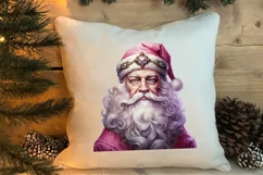 Vintage Black Pink Santa Claus Sublimation Clipart Product Image 3