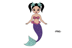 Mermaid Girl SVG PNG DXF Glitter Tail Clipart for Cricut Product Image 3