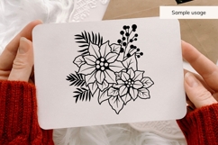 Hand Drawn Poinsettia Christmas Floral Arrangement SVG Product Image 3
