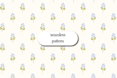 Seamless Blue Floral Pattern Tiny Spring Flowers Print Product Image 1