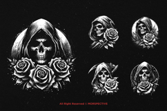 10 Bundle Dark Art Skull Grim Reaper Rose Death Angel Product Image 4