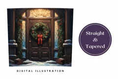 Christmas Door Tumbler Wrap, Christmas Sublimation Design Product Image 3