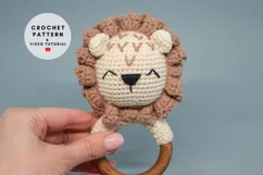 Lion baby rattle crochet pattern PDF amigurumi newborn gift Product Image 1