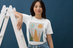 Geometric Mountain Landscape Embroidery Design Product Image 3