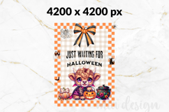 Halloween Highland Cow PNG Waiting for Halloween Sublimation Product Image 2