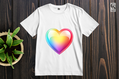 Glossy Gradient Rainbow Heart Clipart Sublimation PNG Product Image 2