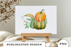 Watercolor Autumn Pumpkins png Product Image 3