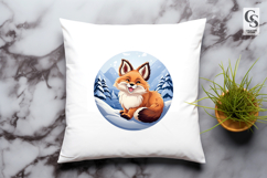 Cute Fox In Winter Clipart Sublimation PNG Product Image 3