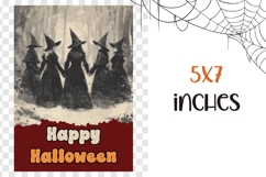 Vintage Halloween Greeting Card, Halloween Witches Wall Art Product Image 3