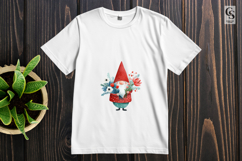 Watercolor Red Floral Gnome Clipart Sublimation PNG Product Image 2