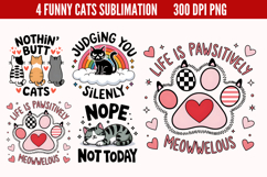 Funny Cats Sublimation Quotes PNG Product Image 1