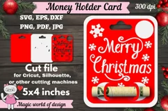 Christmas Money Holder Card SVG, paper cut template svg Product Image 1