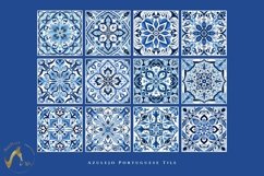 Watercolor Blue Portuguese Tiles|Blue Azulejo Seamless Tiles Product Image 2