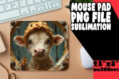 Adorable Cow Design Mouse Pad Sublimation PNG Product Image 1