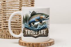 Trout Life PNG, Brown Trout Fishing Sublimation Design Product Image 3