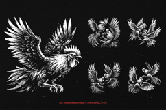 10 Bundle Dark Art Cockfighting Cock Rooster Angry Chicken Product Image 5