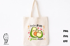 Avo Great Mom SVG Cute Kawaii Avocado Mother’s Day Design Product Image 3